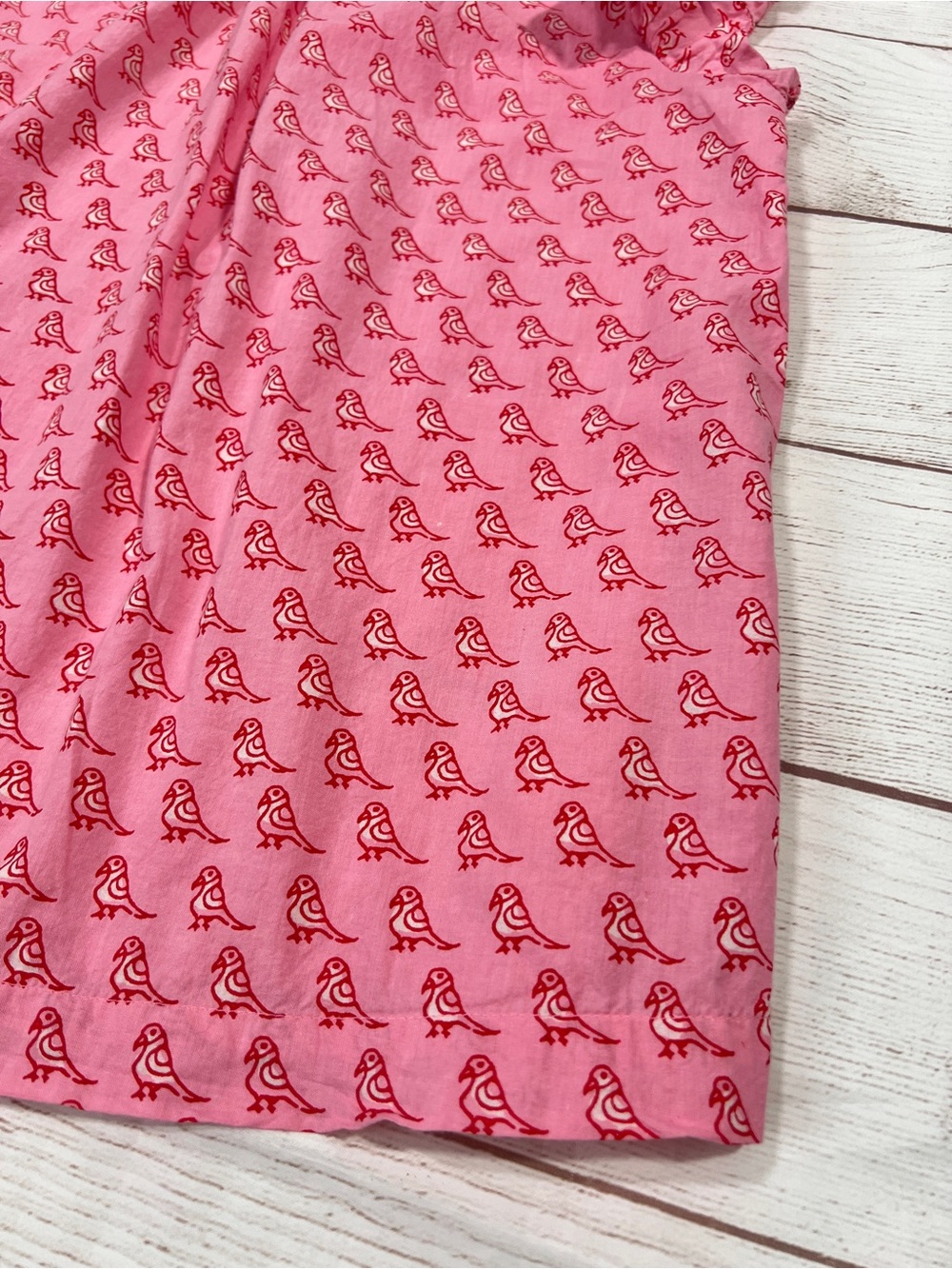 Ivy Jane Birds on the Block Top -S- pink ruffle trim print flutter sleeve shirt - Picture 4 of 10